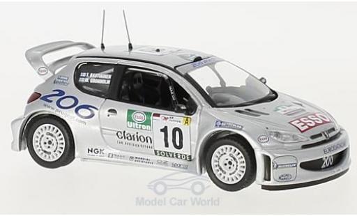Diecast model cars Peugeot 206 WRC No.10 Rally WM Rally Portugal 2000 M.Gr&Atilde;&para;nholm/T.Rautiainen 1/43 Trofeu