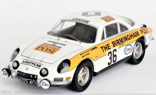 Diecast model cars Alpine A110 rallye Renault RHD No.36 RAC Rally 1971 1/43 Trofeu