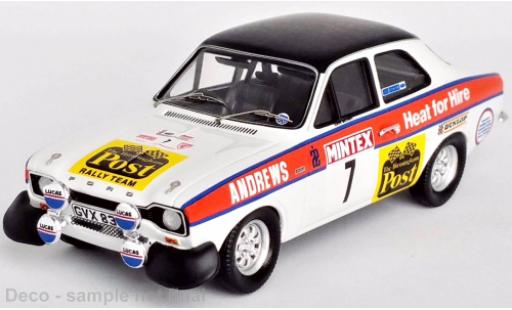 Diecast model cars Ford Escort RS 2000 MK I RHD No.7 Mintex International Rally 1975 1/43 Trofeu
