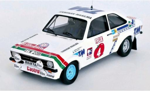 Diecast model cars Ford Escort RS 1800 Mk II No.4 Rally WM 1000 Lakes Rally 1978 1/43 Trofeu