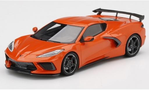 Diecast model cars Chevrolet Corvette Stingray C8 orange 2020 1/43 TrueScale Miniatures