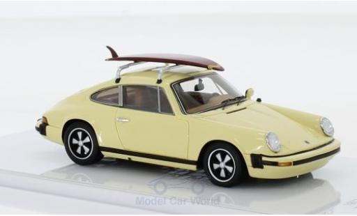 Diecast model cars Porsche 911 S 911S 2.7 beige 1977 with Surfboard auf roofgep&Atilde;&curren;cktr&Atilde;&curren;ger 1/43 TrueScale Miniatures