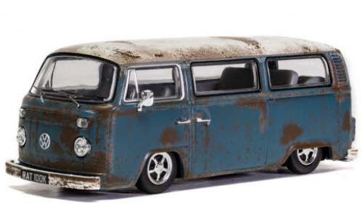 Diecast model cars Volkswagen T2 Base Camper blue/white RHD Rat gealtert 1/43 Vanguards