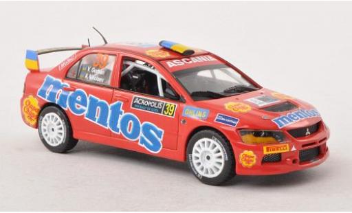 Diecast model cars Mitsubishi Lancer Evolution IX Evo No.39 Mentos PWRC Rally Acropolis 2012 V.Gorban/A.Nikolaev 1/43 Vitesse