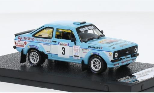 Diecast model cars Ford Escort RS 1800 MKII No.3 West Wales Rally 2015 1/43 Vitesse