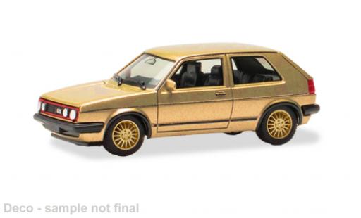 Diecast model cars Volkswagen Golf GTI gold 1/87 Herpa