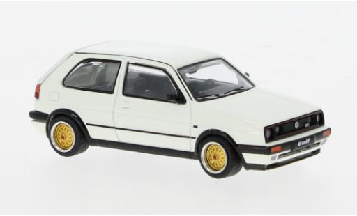 Diecast model cars Volkswagen Golf GTI Mk2 white 1/64 Pop Race