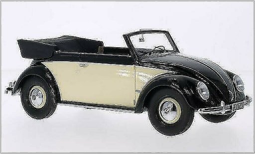 Volkswagen Kafer Cabriolet 1/18 Minichamps 1200 Convertible black/beige 1949 diecast model cars
