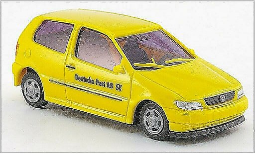 Volkswagen Polo Base 1/87 AWM yellow Deutsche Post 1995 diecast model cars