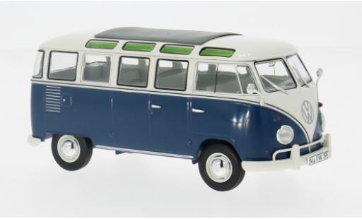 Diecast model cars Volkswagen T1 Base Samba blue 1/32 Schuco