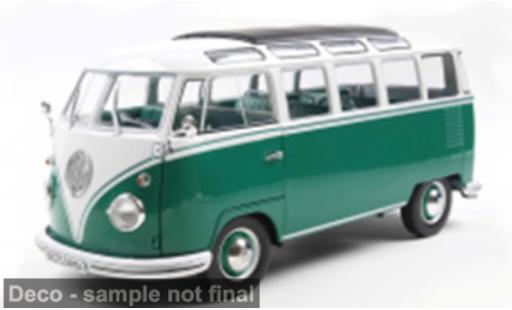 Diecast model cars Volkswagen T1 B Samba green/white 1962 1/18 Solido