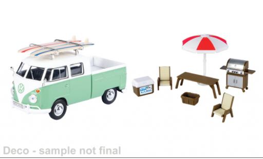 Diecast model cars Volkswagen T1 Base (Typ 2) green/white 1/24 Motormax