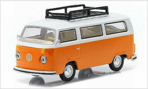 Volkswagen T2 B 1/64 Greenlight Bus orange/white 1974 diecast model cars