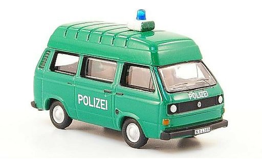 Volkswagen T3 Base 1/87 Bub Hochraumbus Police green diecast model cars