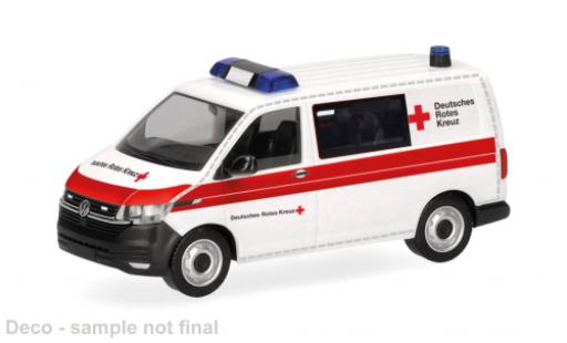 Diecast model cars Volkswagen T6 T6.1 .1 Halbbus DRK 1/87 Herpa