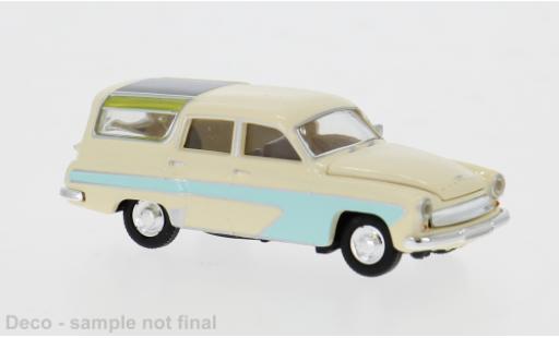 Diecast model cars Wartburg 311 Camping beige/blue 1959 1/87 Brekina