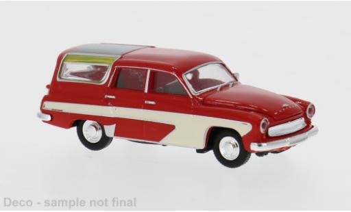 Diecast model cars Wartburg 311 Camping red/white 1959 1/87 Brekina