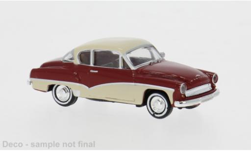 Diecast model cars Wartburg 311 Coupe red/beige 1959 1/87 Brekina