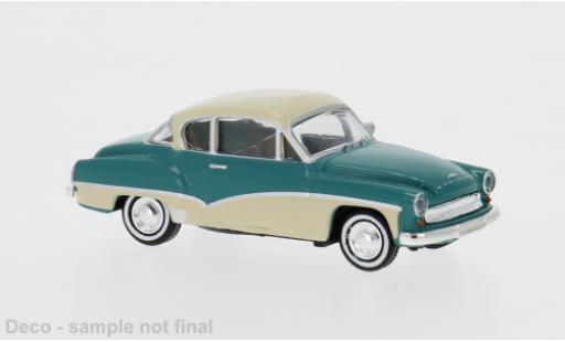 Diecast model cars Wartburg 311 Coupe green/blue 1959 1/87 Brekina