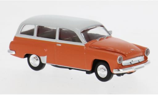 Diecast model cars Wartburg 311 Kombi Estate orange/grey 1959 1/87 Brekina