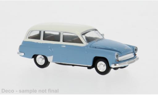 Diecast model cars Wartburg 311 Kombi Estate blue/white 1959 1/87 Brekina