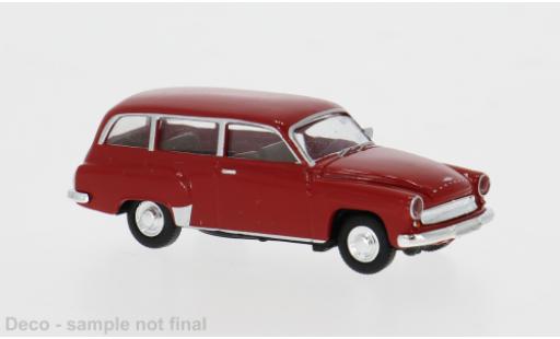 Diecast model cars Wartburg 311 Kombi Estate red 1959 1/87 Brekina