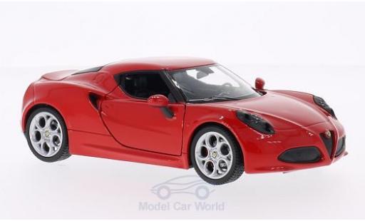 Diecast model cars Alfa Romeo 4C coupe red 2014 1/24 Welly
