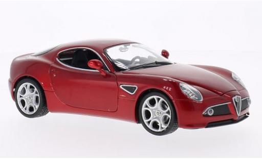 Diecast model cars Alfa Romeo 8C competizione metallic red 1/24 Welly