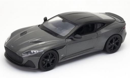 Diecast model cars Aston Martin DBS superleggera metallic grey/black 2018 1/24 Welly