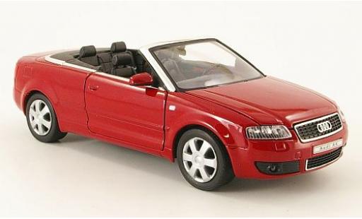 Diecast model cars Audi A4 cabriolet Convertible red 2003 1/24 Welly