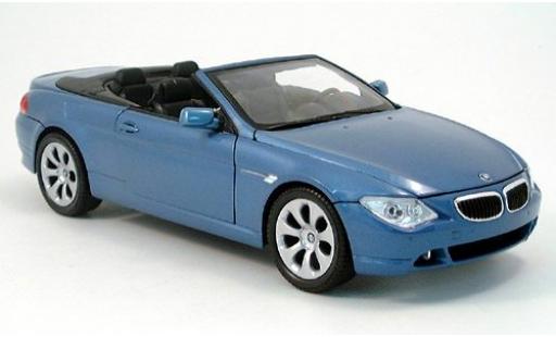 Diecast model cars Bmw 645 Cabriolet CI Convertible met.--blue 2004 1/18 Welly