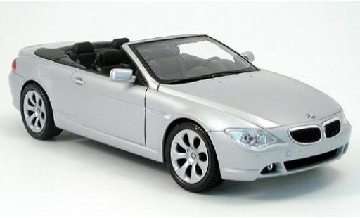 Diecast model cars Bmw 645 Cabriolet CI Convertible silver 2004 1/18 Welly