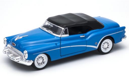 Diecast model cars Buick Skylark Convertible blue 1953 with closedem hood 1/24 Welly