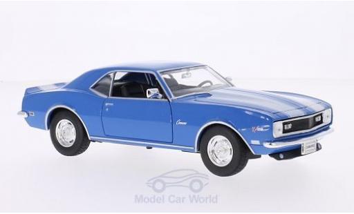 Diecast model cars Chevrolet Camaro Z28 blue/white 1968 without Vitrine 1/24 Welly