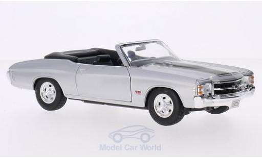 Diecast model cars Chevrolet Chevelle Convertible SS 454 grey/black 1971 1/24 Welly