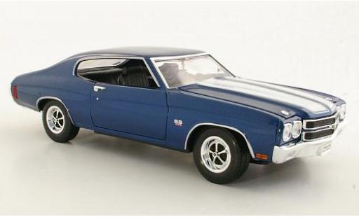 Diecast model cars Chevrolet Chevelle SS 454 met.-blue/white 1/18 Welly