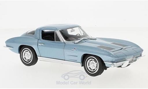 Diecast model cars Chevrolet Corvette Coupe C2 metallic blue 1963 1/24 Welly