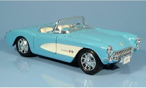 Diecast model cars Chevrolet Corvette Convertible turquoise 1957 1/24 Welly