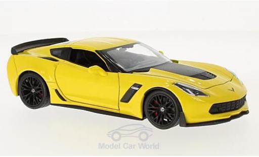 Diecast model cars Chevrolet Corvette Z06 yellow 2017 1/24 Welly