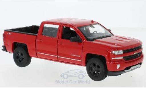 Diecast model cars Chevrolet Silverado pickup red 2017 1/24 Welly