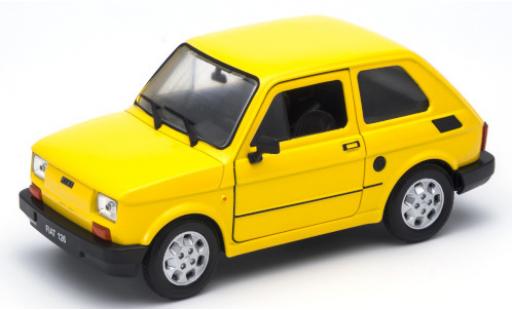 Diecast model cars Fiat 126 Berlina yellow 1/24 Welly