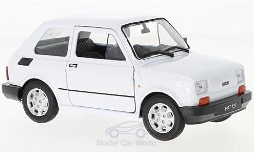Diecast model cars Fiat 126 Berlina white 1/24 Welly