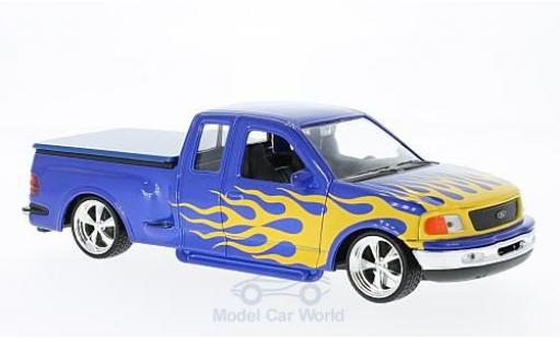 Diecast model cars Ford F-150 Pickup 50 Flareside Supercab Low Rider blue/Dekor 1999 1/24 Welly