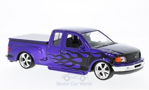Diecast model cars Ford F-150 Pickup 50 Flareside Supercab Low Rider purple/Dekor 1999 1/24 Welly