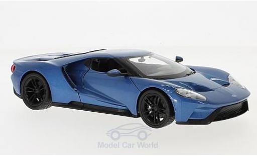 Diecast model cars Ford GT Berlinetta metallic blue 2017 1/24 Welly
