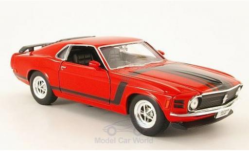 Diecast model cars Ford Mustang Boss 302 red/Dekor 1970 without Vitrine 1/24 Welly