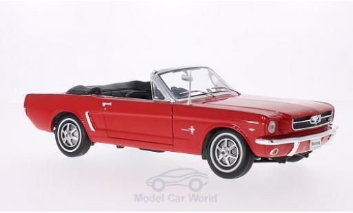 Diecast model cars Ford Mustang Convertible red 1964 1/18 Welly