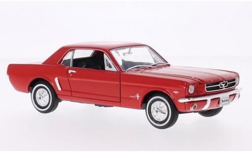 Diecast model cars Ford Mustang Hardtop Coupe red 1964 1/24 Welly