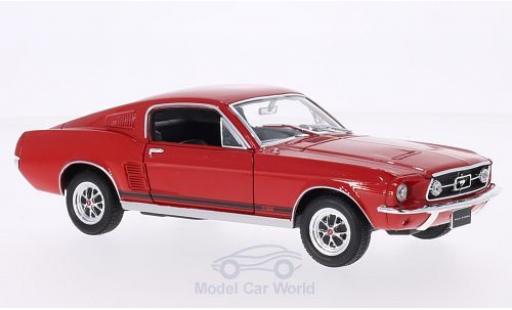 Diecast model cars Ford Mustang Fastback red 1967 1/24 Welly