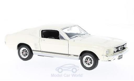 Diecast model cars Ford Mustang Fastback GT white 1967 1/24 Welly
